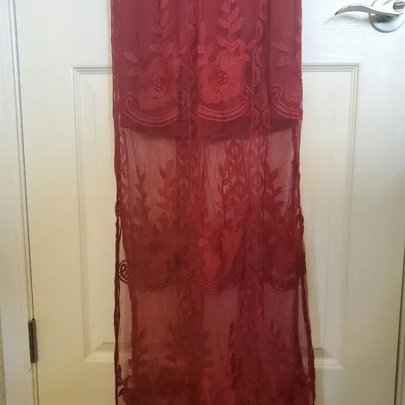 Never worn* Size small (2) chiffon, lace/ crochet maxi dress - Picture 3 of 6